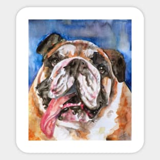 BULLDOG - watercolor portrait .2 Sticker